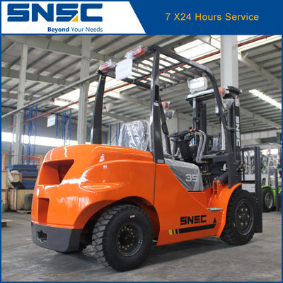 3.5T Kleine Diesel Vorklift Oranje Diesel Motor Vorklift Japan Isuzu Motor