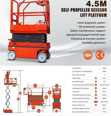 OEM schaarhefwerkplatform 1T - 5T laad elektrisch schaarplatform